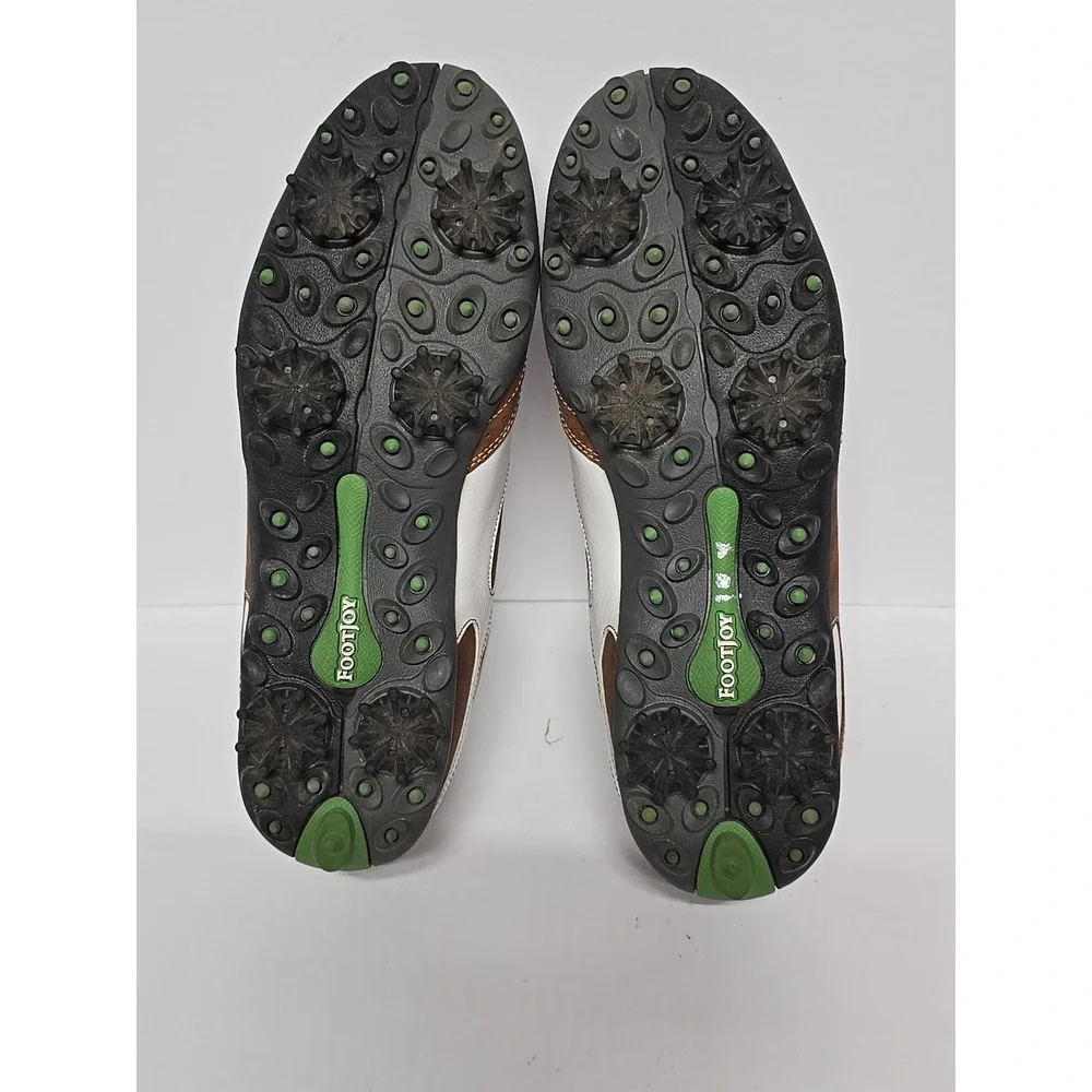 FootJoy Lopro Women's Brown, White And Lime Green Golf Shoes Size 7M‎ #97114